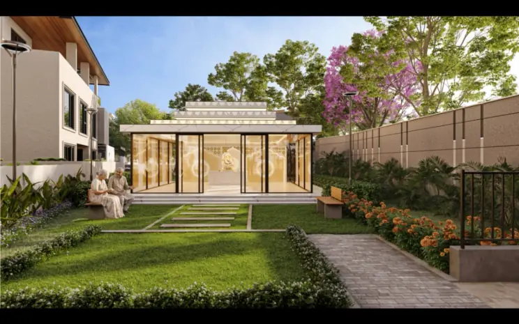 Landscaped boulevard between Sattva Amora Villas