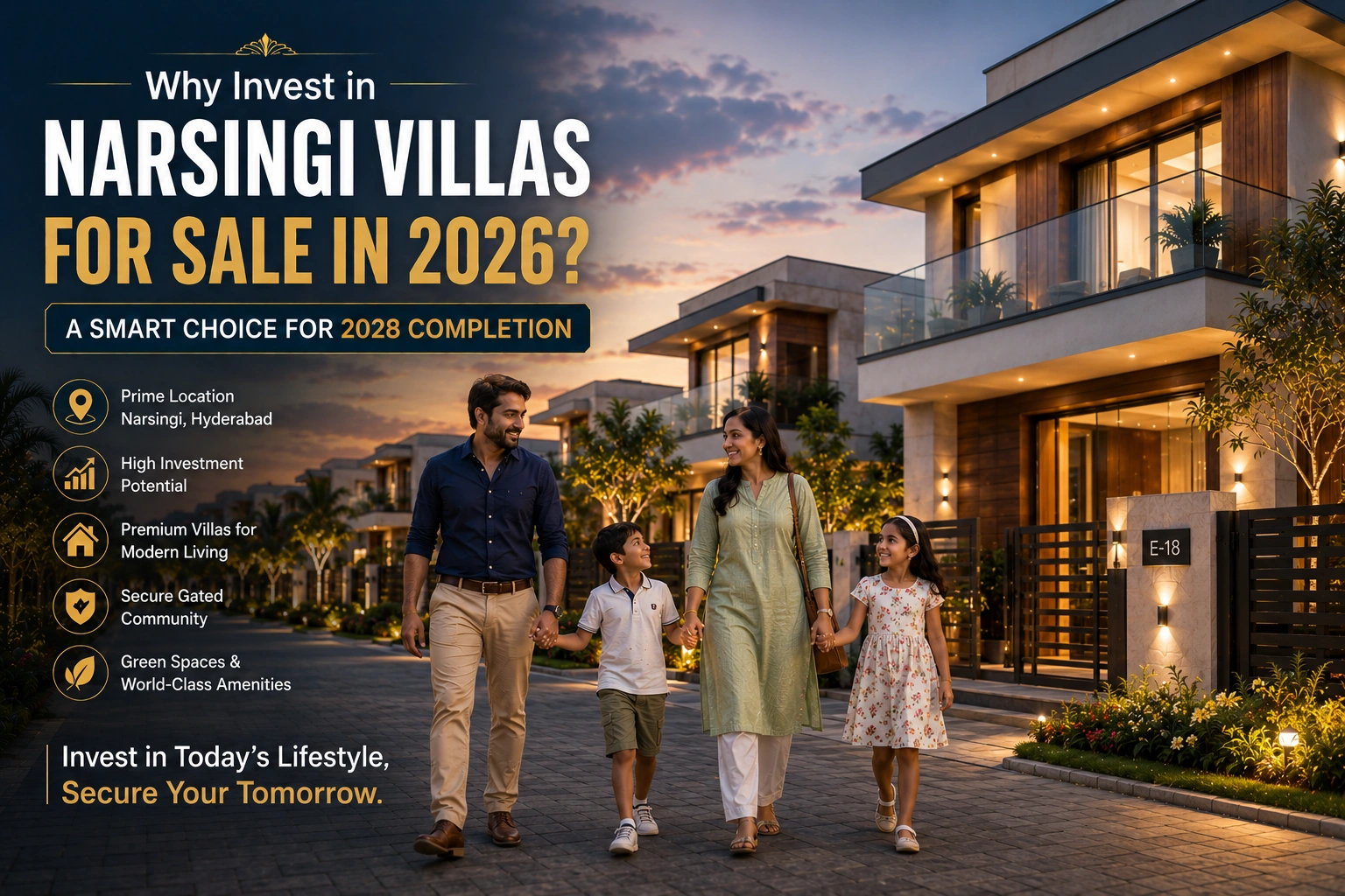 Narsingi villas for sale in 2026 with 2028 completion