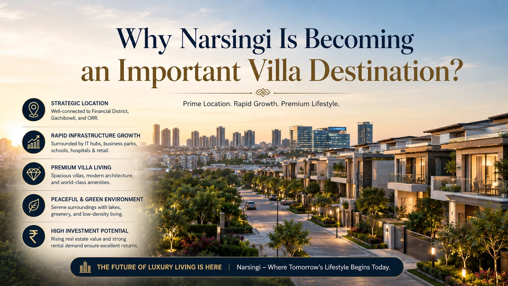 Narsingi villas for sale in Hyderabad – premium villa destination